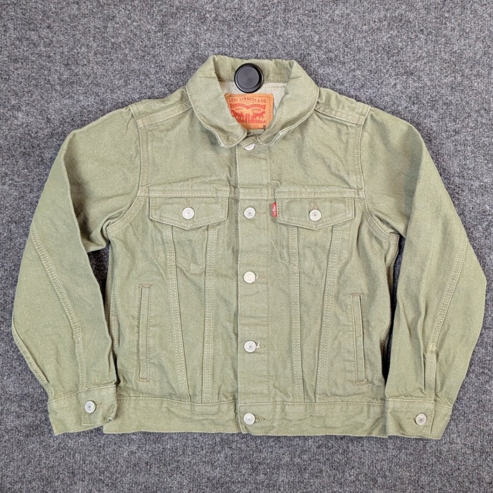 Levis Kids Sage Green Cotton Denim Trucker Jacket Size M 10-12 Yrs